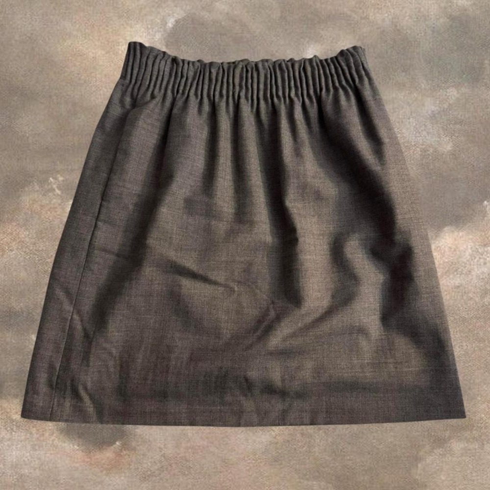 J.Crew Gray Elastic Waist Skirt Classic Minimalist Workwear Career Office Size 4
